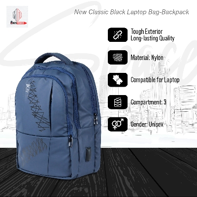 Picture of New Classic Black Laptop Bag-Backpack
