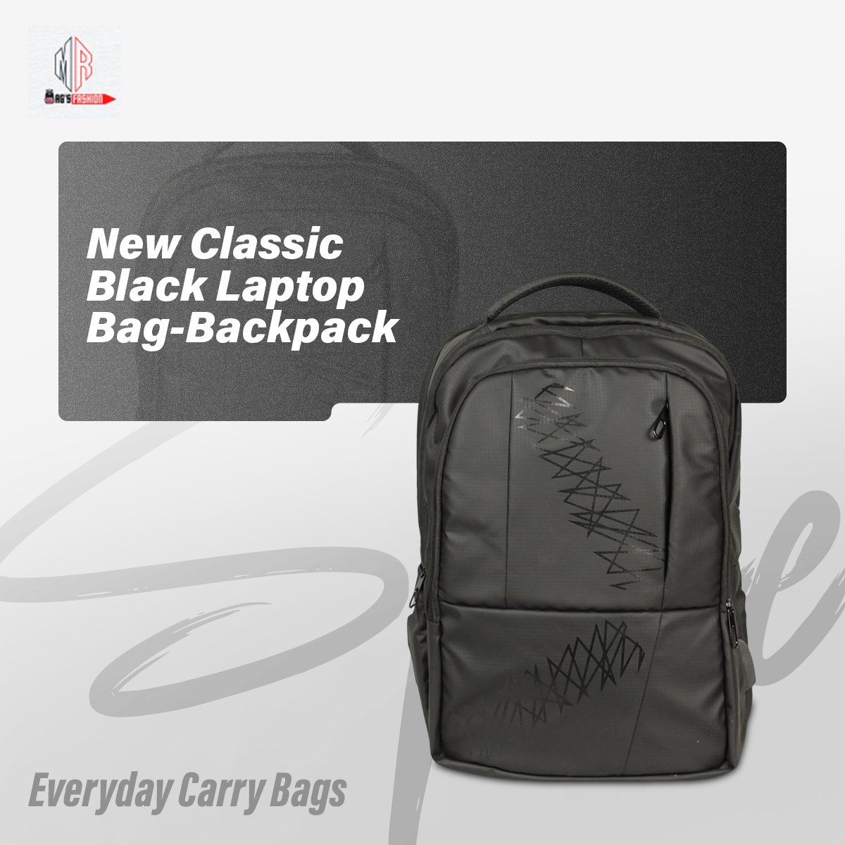 Picture of New Classic Black Laptop Bag-Backpack