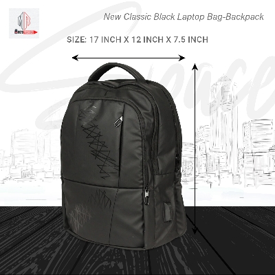 Picture of New Classic Black Laptop Bag-Backpack