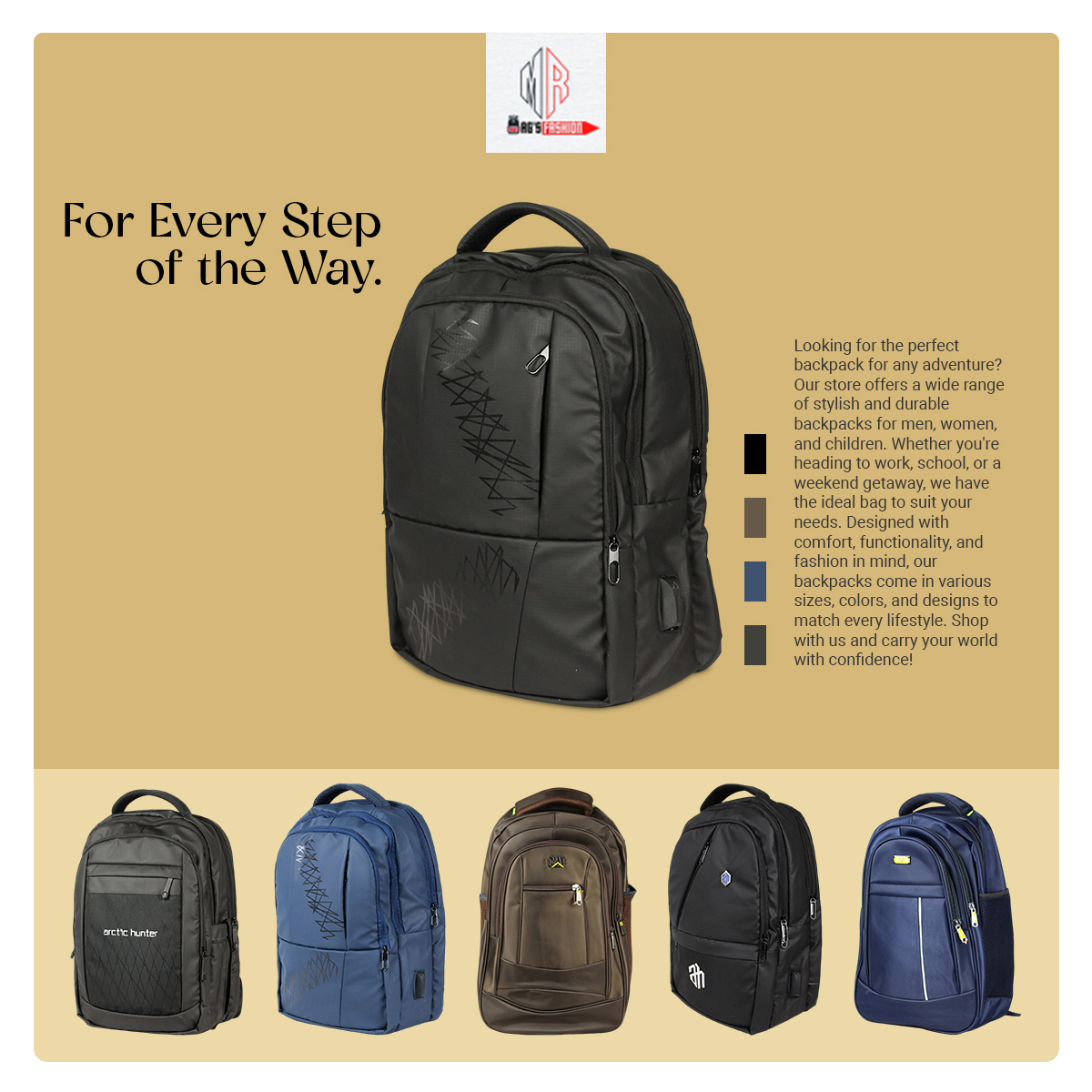 Picture of New Classic Black Laptop Bag-Backpack