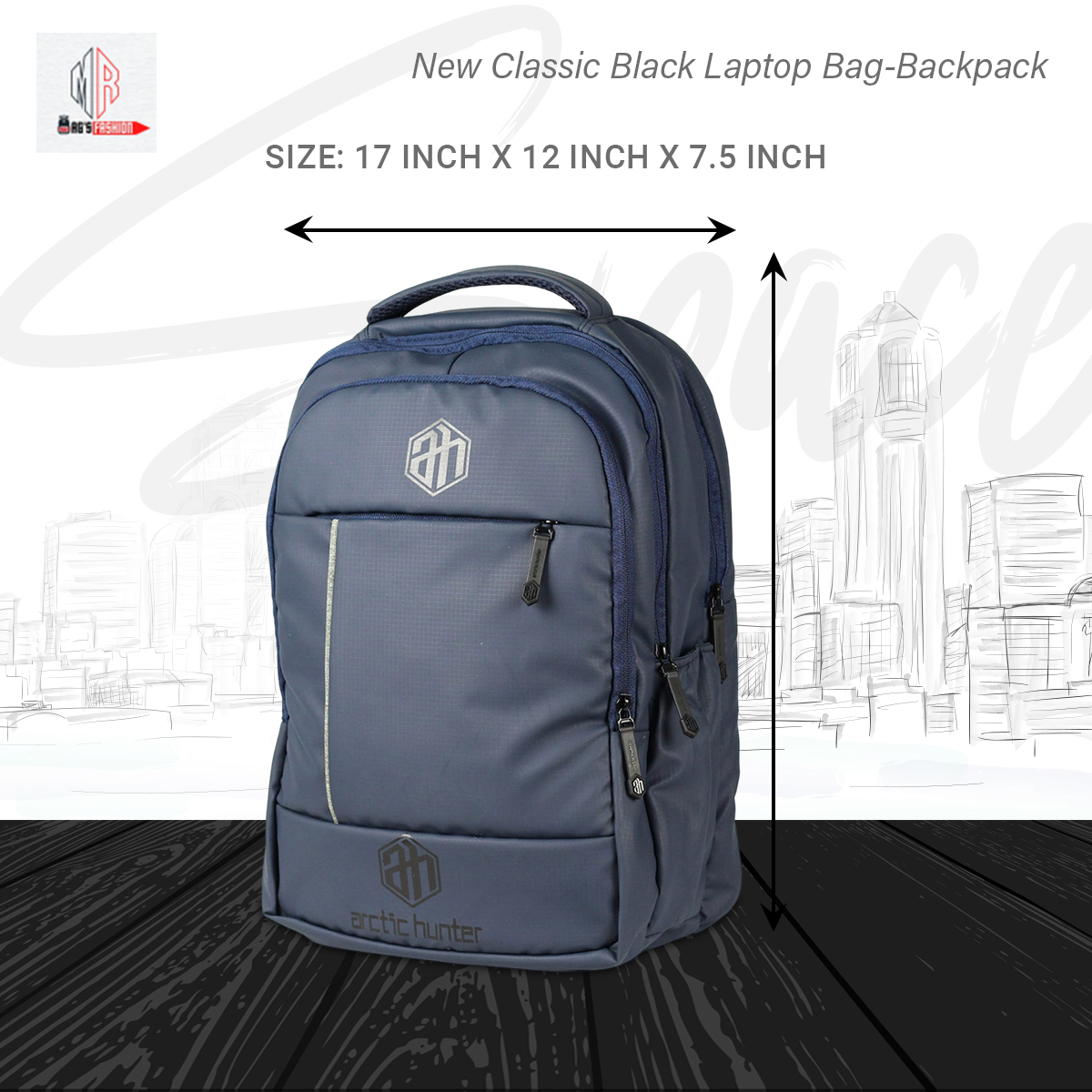 Picture of New Classic Black Laptop Bag-Backpack