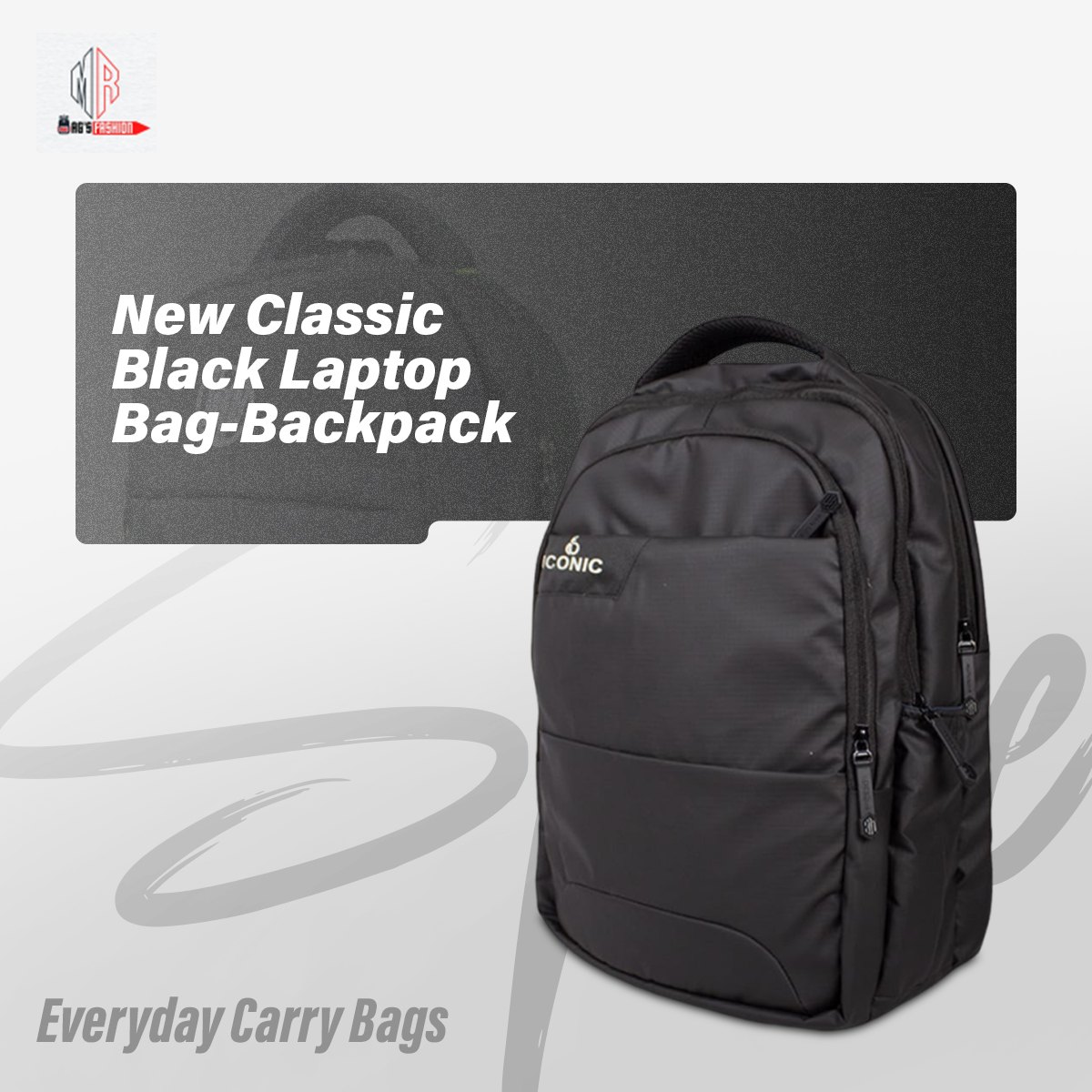 Picture of New Classic Black Laptop Bag-Backpack