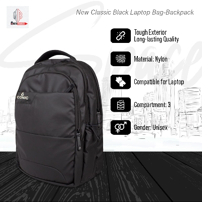 Picture of New Classic Black Laptop Bag-Backpack