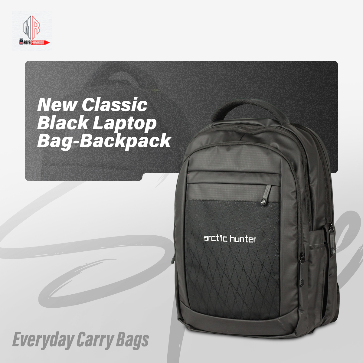 Picture of New Classic Black Laptop Bag-Backpack