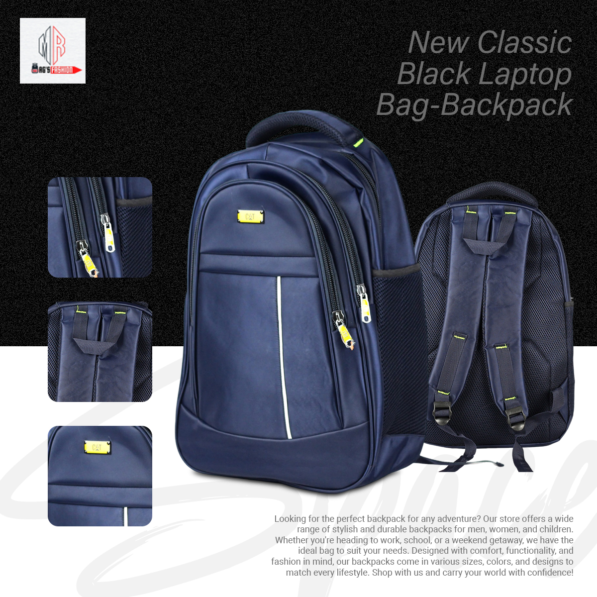 Picture of New Classic Black Laptop Bag-Backpack