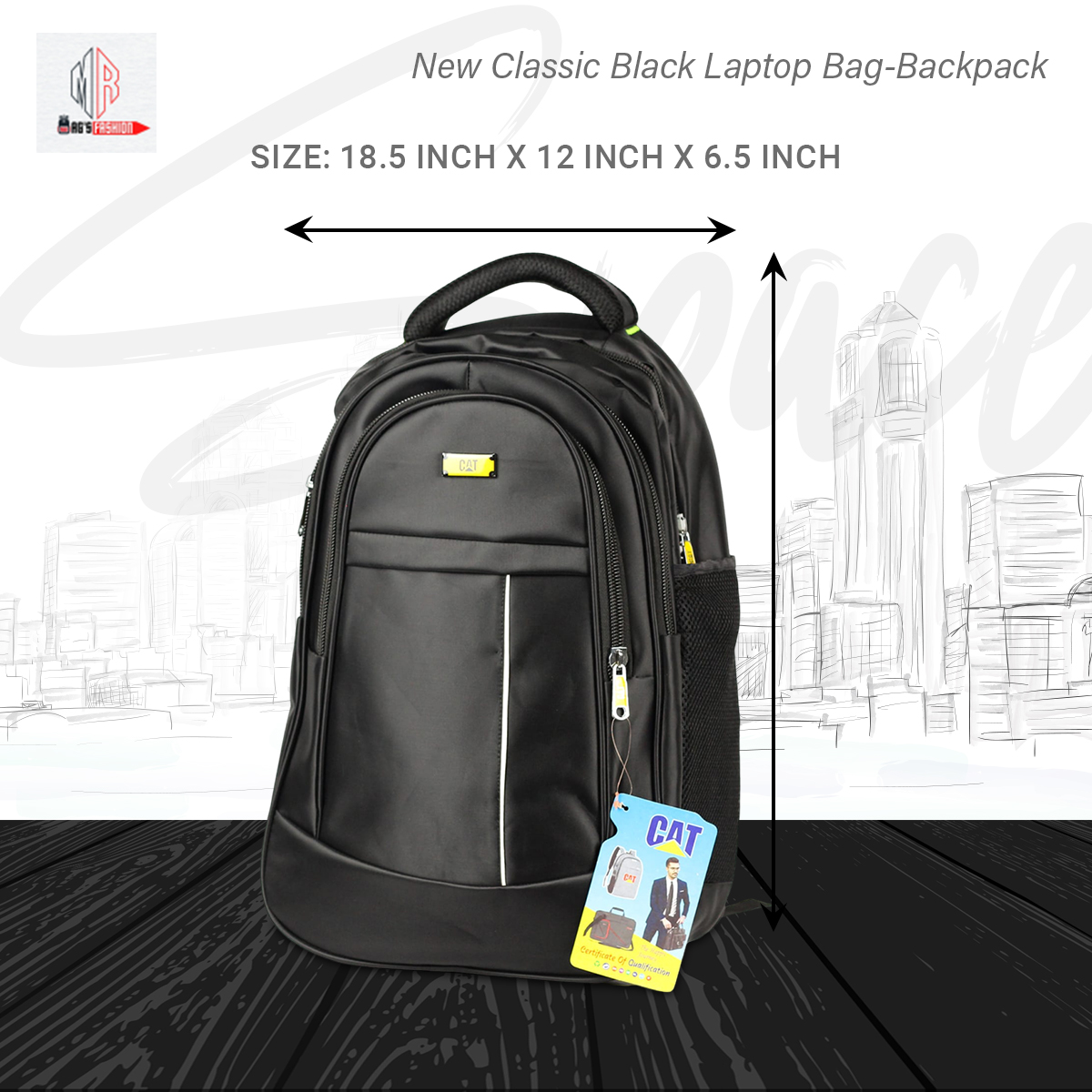Picture of New Classic Black Laptop Bag-Backpack
