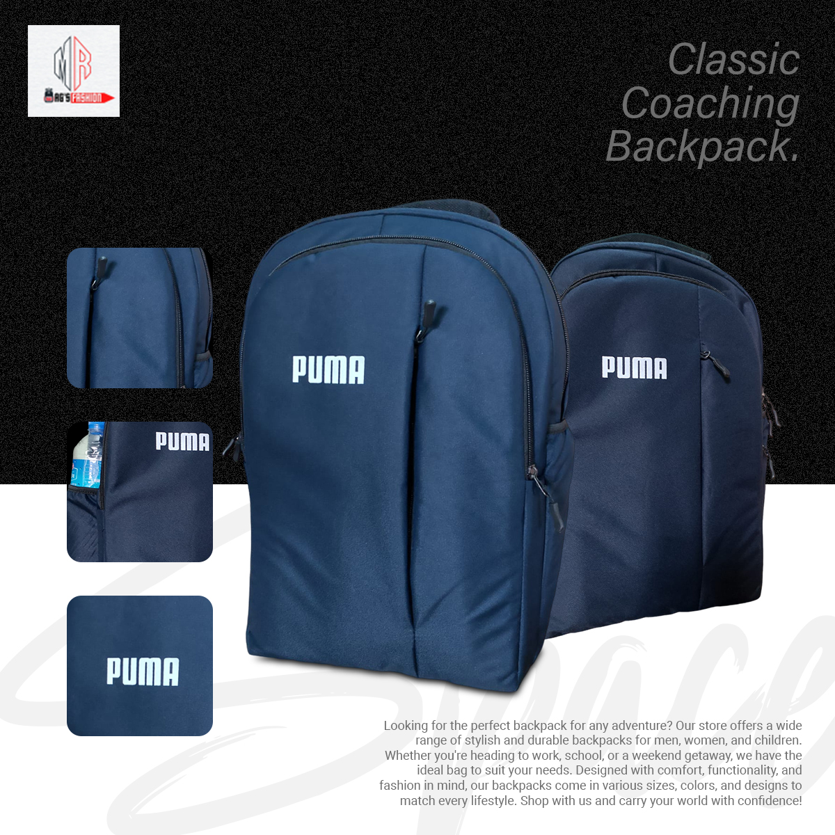 Picture of Classic Travel Backpack for Men and Women - Travel Bag - Waterproof Fabric - Laptop Bag - Rainproof - Blue