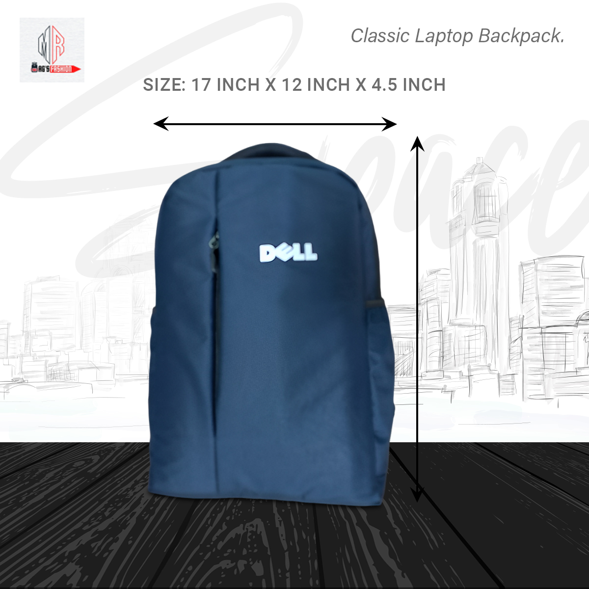 Picture of Classic Travel Backpack for Men and Women - Travel Bag - Waterproof Fabric - Laptop Bag - Rainproof - Blue