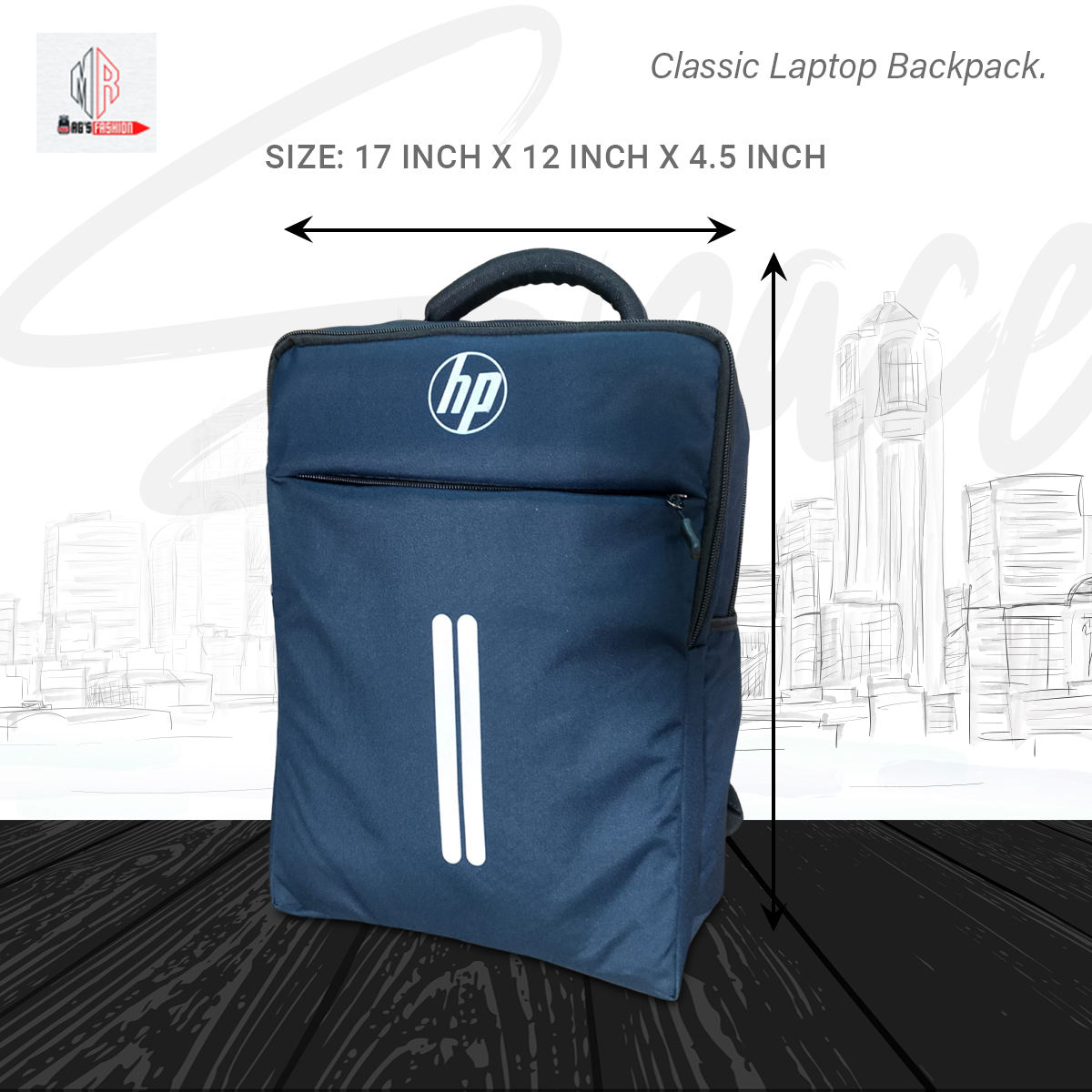 Picture of Classic Travel Backpack for Men and Women - Travel Bag - Waterproof Fabric - Laptop Bag - Rainproof - Blue