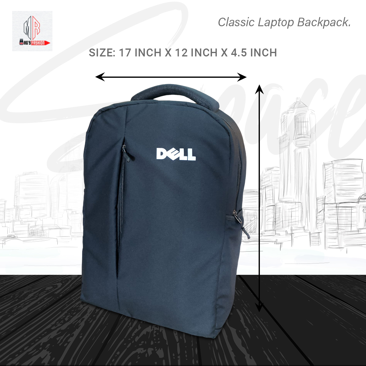 Picture of Classic Travel Backpack for Men and Women - Travel Bag - Waterproof Fabric - Laptop Bag - Black