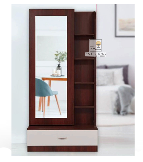 Picture of (Test Product) Furnisha  Furnisha Dressing Table with inner shelf for cosmetic and 1 large Storage Drawer (Color Finish walnut White)