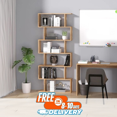 Picture of (Test Product) Furnisha  Furnisha Modern S-Shaped 6-Tier Shelf Storage Unit For Home & Office - Book Shelf