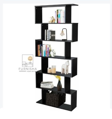 Picture of (Test Product) Furnisha  Furnisha Modern S-Shaped 6-Tier Shelf Storage Unit For Home & Office - Book Shelf