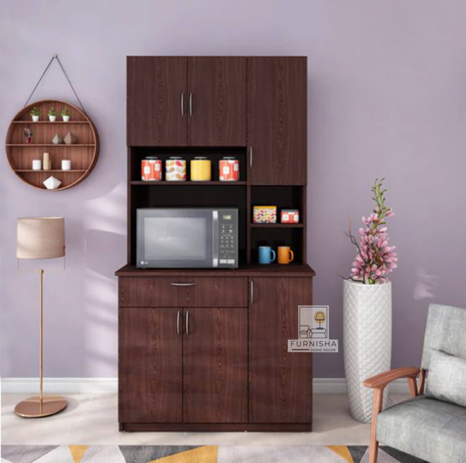 Picture of (Test Product) Furnisha  Furnisha Kitchen Cabinet | Oven Rack | Multi-Purpose Kitchen Storage Unit | Crockery Cabinet Storage Display Rack  (Finish Color - Shanteak)