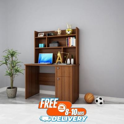 Picture of (Test Product) Furnisha  Furnisha Laminated Board Reading Table - Sinclair Study Desk With Shelf  (Finish Color - Shanteak)