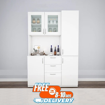 Picture of (Test Product)  Furnisha  Furnisha Kitchen Cabinet Multi-Purpose Kitchen Storage Rack Crockery Display Unit - Enhance Your Kitchen Storage With This Multi-Functional Cabinet