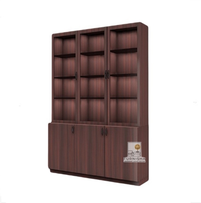 Picture of (Test Product)  Furnisha  Furnisha Crockery Display Unit with 3 door Storage Showcase Cabinet To be used indoor in dining rooms (Finish Color - Mahogany Reddish brown)