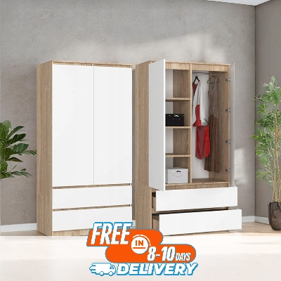 Picture of (Test Product) Furnisha  Furnisha Modern & Contemporary style 2 Door with 2 Drawer Almira / Wardrobe