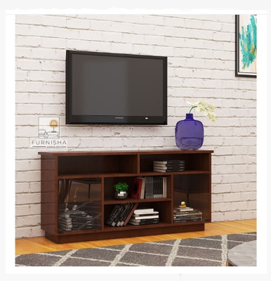 Picture of (Test Product)  Furnisha  Furnisha TV Cabinet with Glass Door and Storage Unit (Finish Color - Walnut)