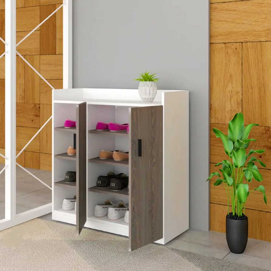 Picture of (Test Product) Furnisha  Furnisha Shoe Rack with Cover Shoe Shelf Laminated Board (Finish Color - Albino and White)