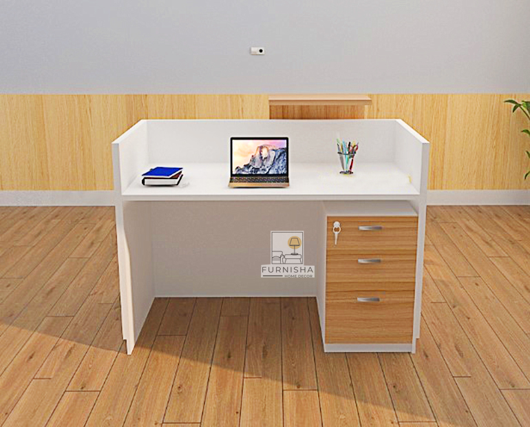 Picture of (Test Product)  Furnisha  Furnisha Melamine Board Smart Reception Desk for your Office computer Table