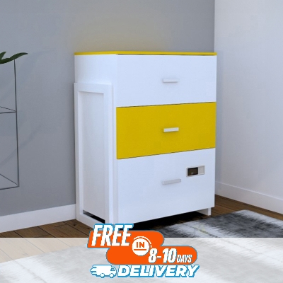 Picture of (Test Product)  Furnisha  Furnisha Smart Wardrobe/ 3 Drawer Clothing Large Storage (Finish Color - Yollow+White)