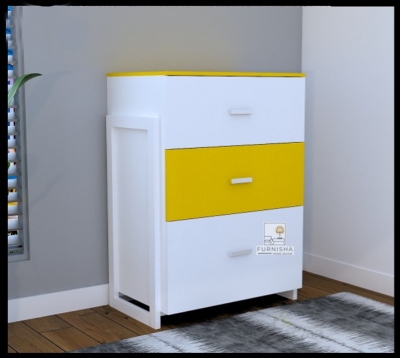 Picture of (Test Product)  Furnisha  Furnisha Smart Wardrobe/ 3 Drawer Clothing Large Storage (Finish Color - Yollow+White)