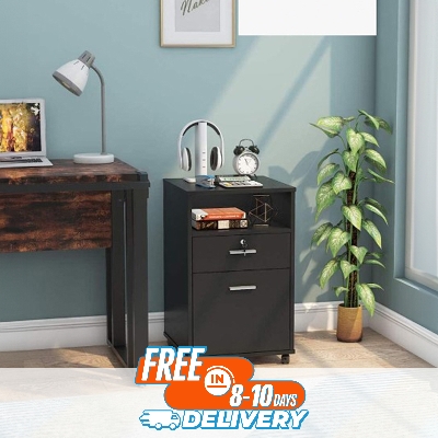 Picture of (Test Product) Furnisha  Furnisha Bedside Tables Double Drawer Unit With Shelve/Side Table/Side Storage - Table