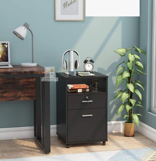 Picture of (Test Product) Furnisha  Furnisha Bedside Tables Double Drawer Unit With Shelve/Side Table/Side Storage - Table