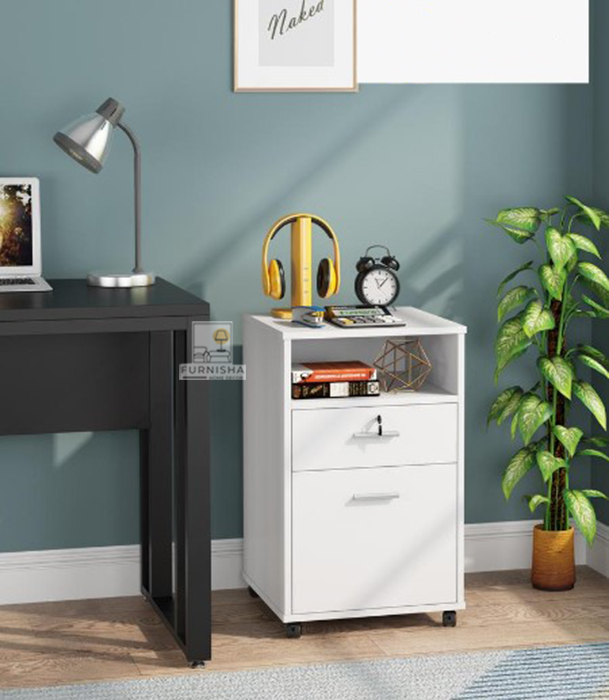 Picture of (Test Product) Furnisha  Furnisha Bedside Tables Double Drawer Unit With Shelve/Side Table/Side Storage - Table