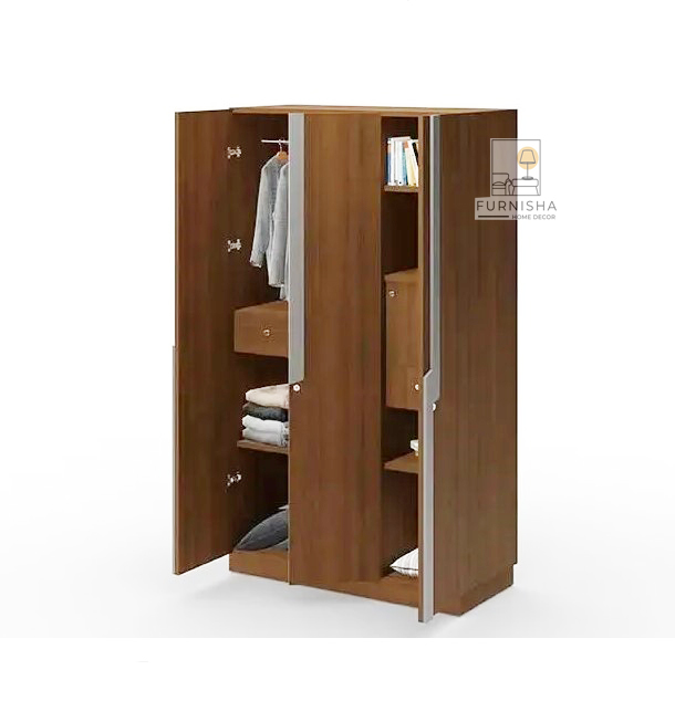 Picture of (Test Product)  Furnisha  Furnisha Trento 3 Door Almira Inner Drawer Storage with Lock cloth Storage Shelf