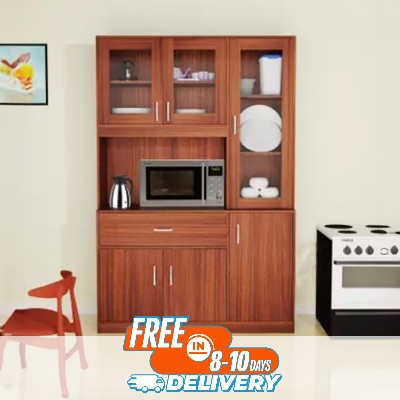 Picture of (Test Product)  Furnisha  Furnisha Kitchen Cabinet with Oven Rack & Kitchen Storage Crockery Unit (Finish Color - Shanteak, Knock Down) - Kitchen Rack