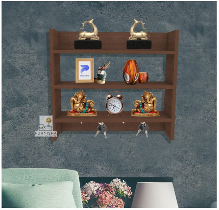 Picture of (Test Product) Furniture Kitchen Storage Organizer, Multipurpose use Wall Mounted Shelves With Hooks, Wall Rack Shelves Organizer Boxes Shelf For Kitchen