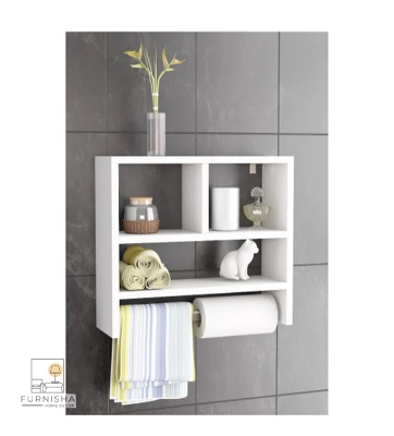 Picture of (Test Product) Furnisha Towel Rack and Bathroom shelf | Multipurpose Wall Mounted Shelves Storage Organizer