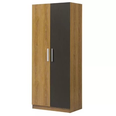 Picture of (Test Product) Furnisha 2 Door Almira with Middle Drawer with Lock and 1 Hanging Space with 2 Cloth Rack Storage Unit