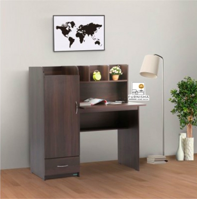 Picture of (Test Product) Furnisha  Furnisha Reading Table | Study Table | Reading & Righting Study Table With Shelve Storage & Drawer (Melamine Finish Color Regal Antick)