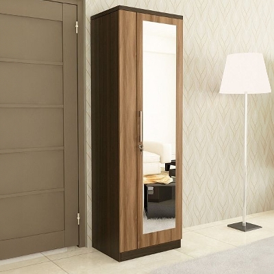 Picture of (Test Product) Furnisha  Furnisha Single Door Almirah with Full View Dressing Mirror & cloth storage hanger shelf