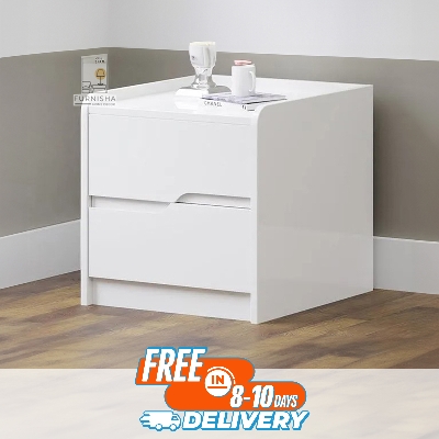 Picture of (Test Product)  Furnisha  Furnisha Terence High Glossy Bed Side Table-Drawer Storage with 1 lock drawer