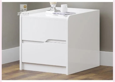 Picture of (Test Product)  Furnisha  Furnisha Terence High Glossy Bed Side Table-Drawer Storage with 1 lock drawer