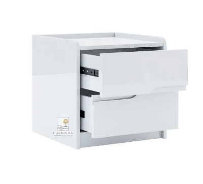 Picture of (Test Product)  Furnisha  Furnisha Terence High Glossy Bed Side Table-Drawer Storage with 1 lock drawer