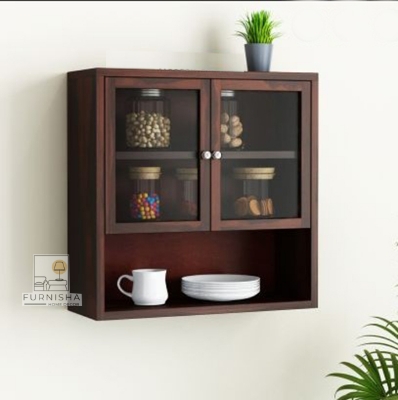 Picture of (Test Product)  Furnisha  Furnisha Wall Mounted Shelves / Kitchen Storage Shelf / Wall Shelf / Kitchen Wall Rack / Kitchen Cabinet (Matt Finish, Walnut)