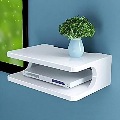 Picture of (Test Product) Furnisha  Setup Box Stand/WiFi Router Stand Wall Mount for Home Wall Shelf for Holding Speakers WiFi Router Game Console Remote Streaming Device (Engineered Wood)