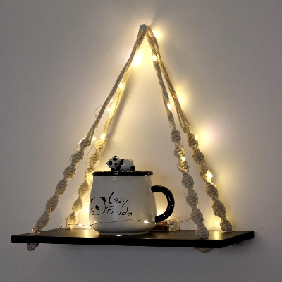 Picture of (Test Product)  Furnisha  Wall Hanging Shelf, Floating Shelves, Hanging Shelves Hanging Shelves, Decoration Your Home & Office Wall,  without LED light  (Black)