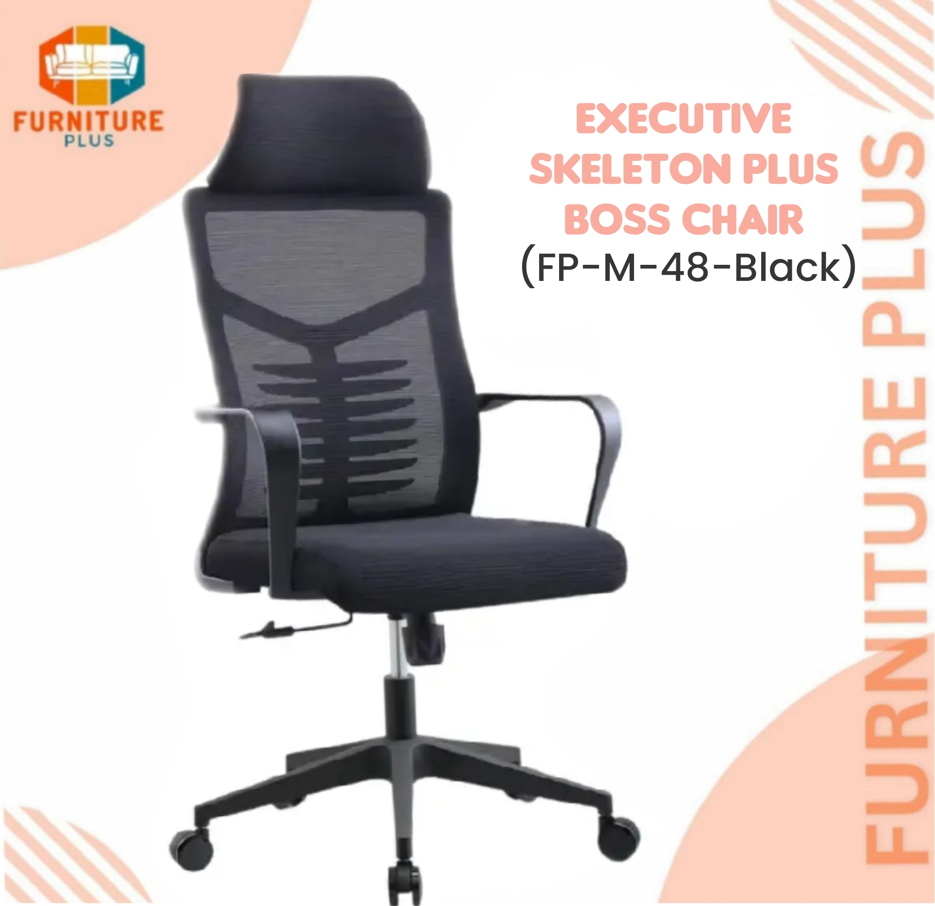 Picture of Furniture Plus (FP-M-148-Black) Best Quality Boss Chair