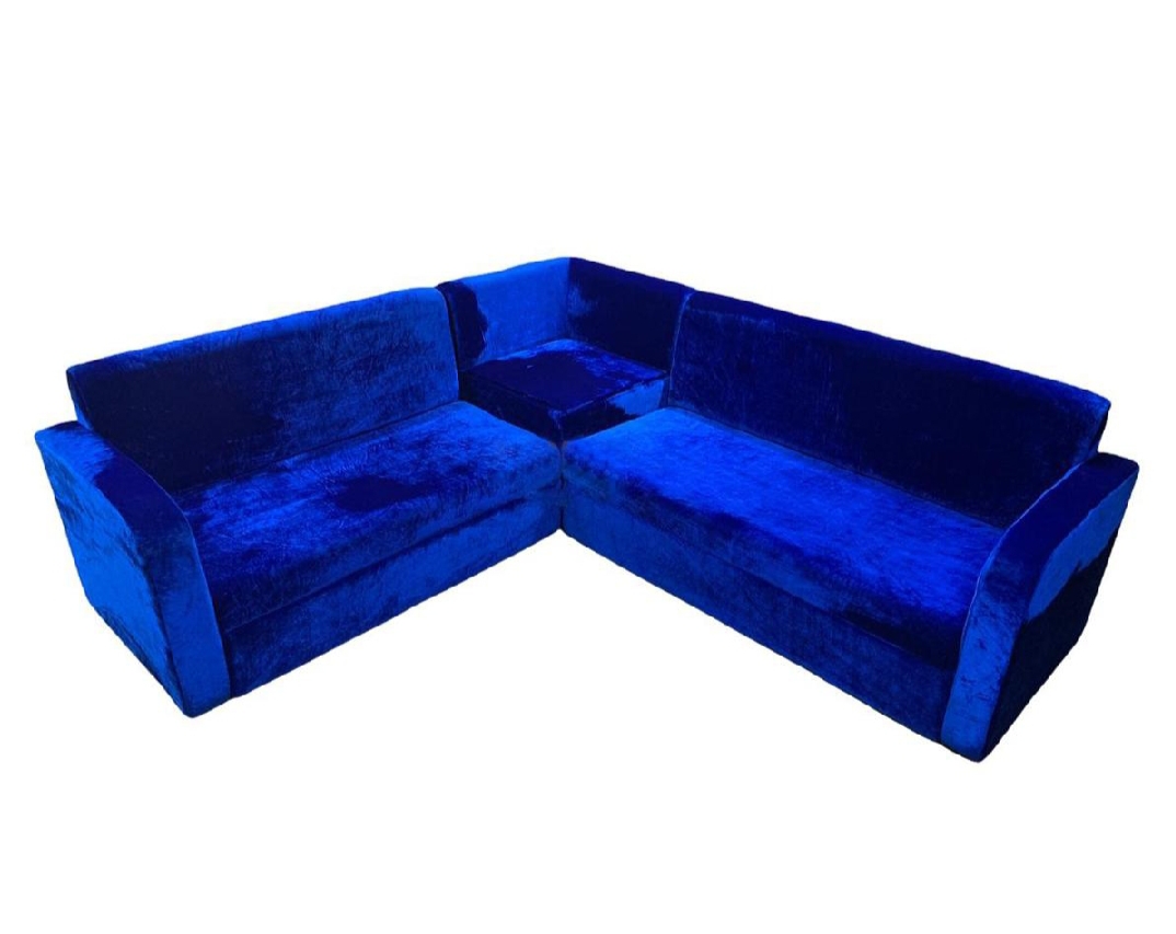 Picture of Furniture Plus (FP-M-144-Blue)Royal Blue Velvet Touch Corner Separable Sofa sat 2+3 Best Quality