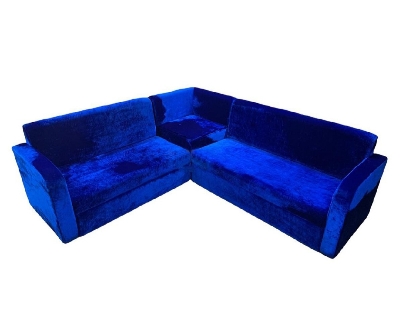 Picture of Furniture Plus (FP-M-144-Blue)Royal Blue Velvet Touch Corner Separable Sofa sat 2+3 Best Quality