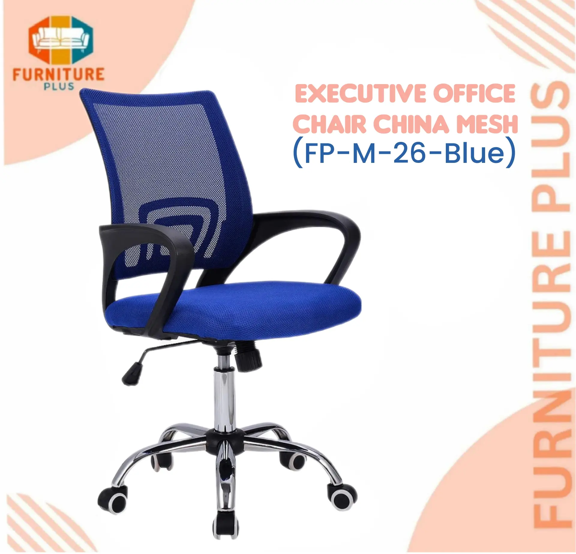 Picture of Furniture Plus (FP-M-26-Blue)Executive Office Chair China Mesh Good Quality