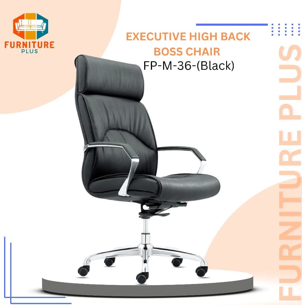 Picture of Furniture Plus (FP-M-36-Black)Hi-Back Gorgeous Boss Chair best quality