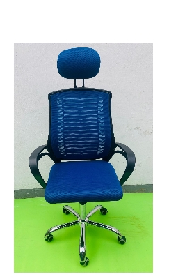 Picture of Furniture Plus (FP-M-23-Ss) Executive office chair V-mash Blue Revolving Chair with Headrest Chair