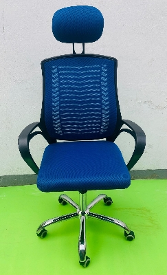 Picture of Furniture Plus (FP-M-23-Ss) Executive office chair V-mash Blue Revolving Chair with Headrest Chair